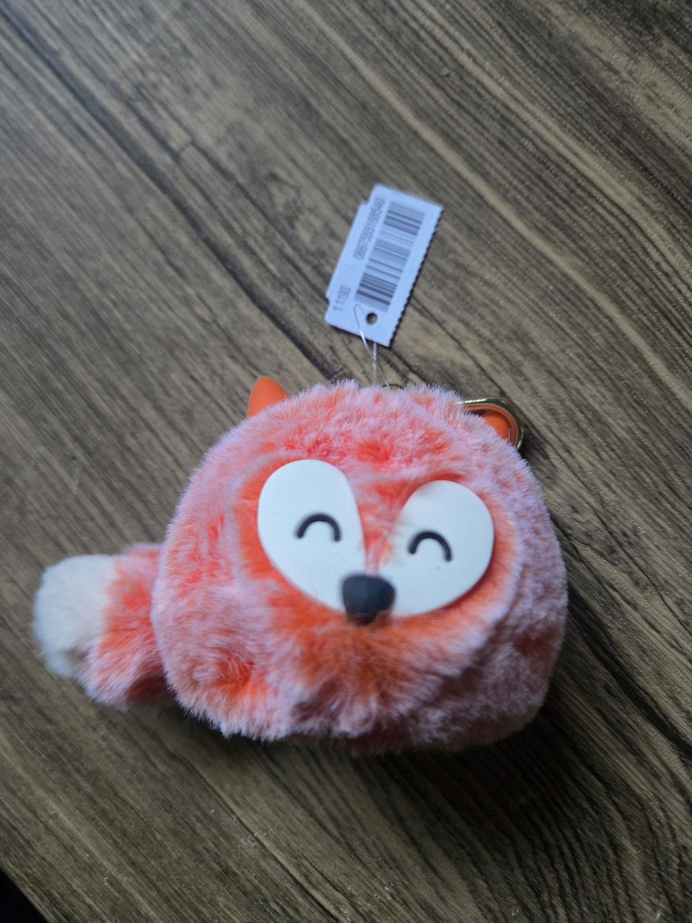 NWT BBW Plush Fox Pocketbac Holder Pink/Orange Keychain + 1 Free Hand Sanitizer